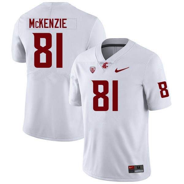Men #81 Rashad McKenzie Washington State Cougars College Football Jerseys Sale-White - Click Image to Close